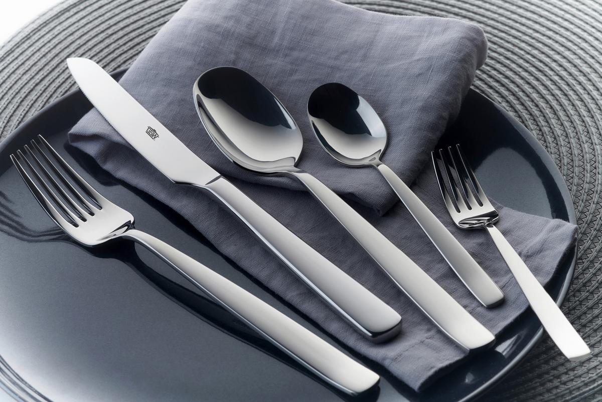 Jedilni Pribor Premium, 60-Delni - barve nerjavečega jekla, Basics, kovina - GSW