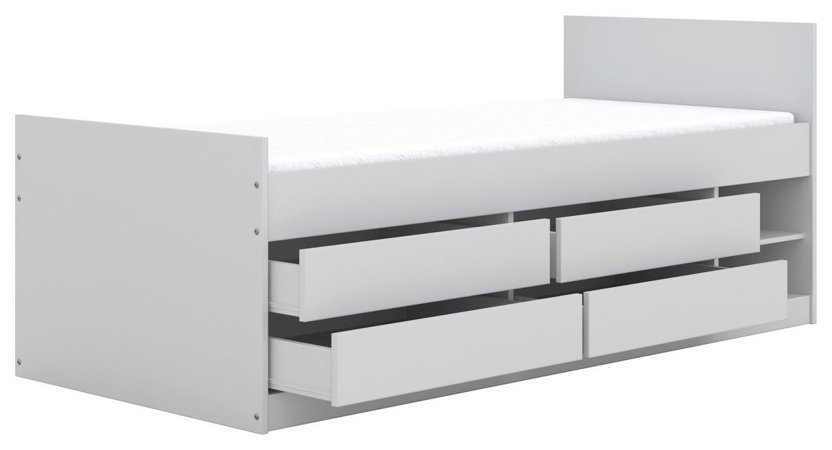 Otroška Postelja Leon, 90x200cm - bela/barve breze, Moderno, leseni material/les (90/200cm) - MID.YOU