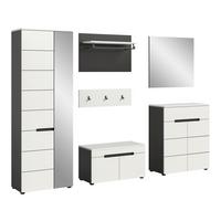 Predsoba Canu, Bela, Siva, 5-Delna - siva/bela, Design, leseni material (265/190/37cm) - Livetastic