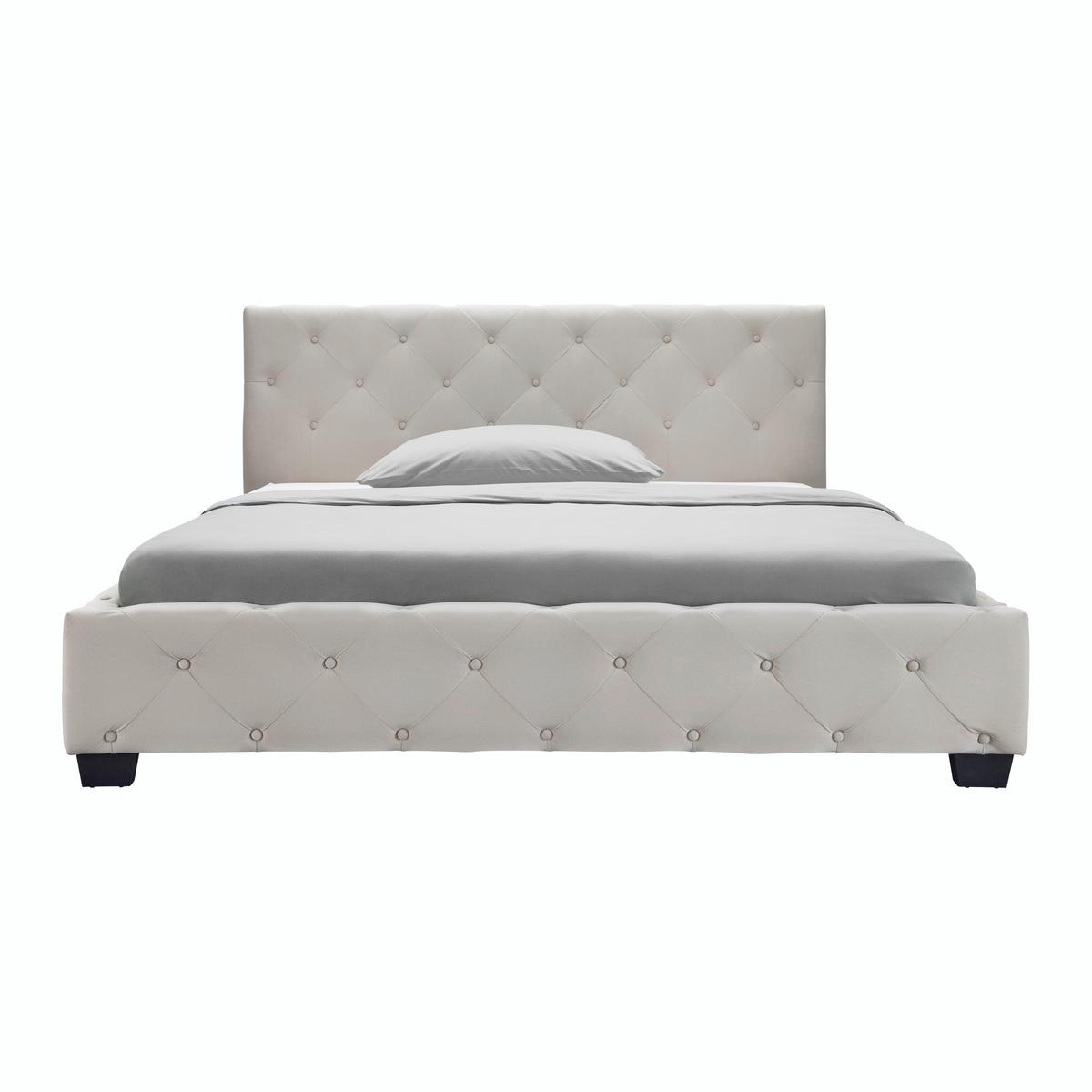 Kárpitozott Ágykeret Lina - taupe, Modern, textil/fém (180/200cm) - Bessagi Home