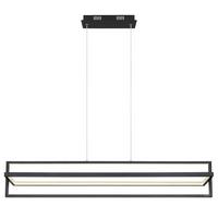Hängeleuchte Flips Opal/Schwarz max. 43 Watt - Opal/Schwarz, Trend, Kunststoff/Metall (102/18/120cm) - Globo