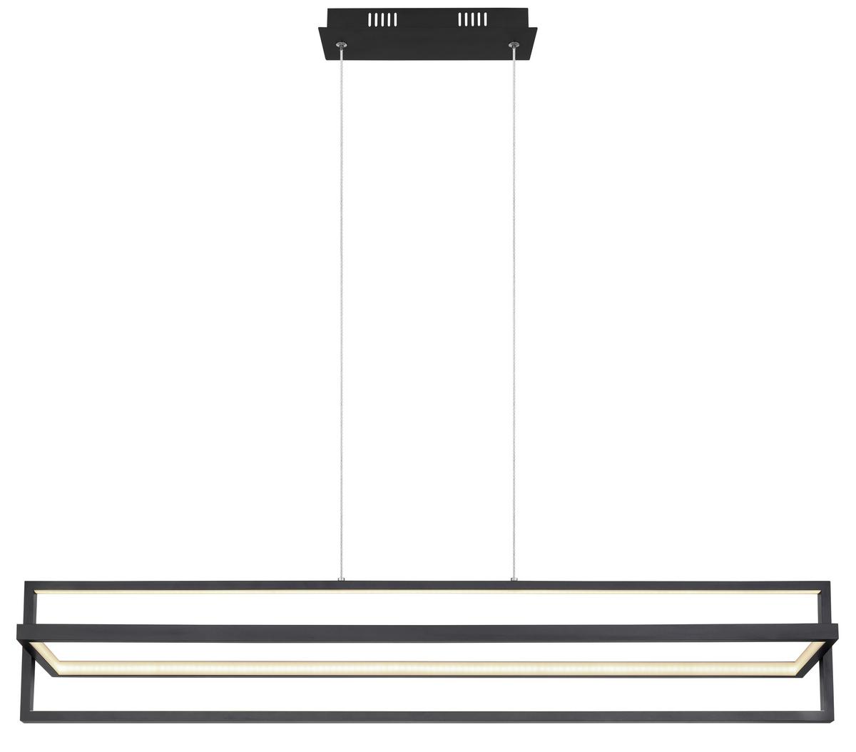 Hängeleuchte Flips Opal/Schwarz max. 43 Watt - Opal/Schwarz, Trend, Kunststoff/Metall (102/18/120cm) - Globo