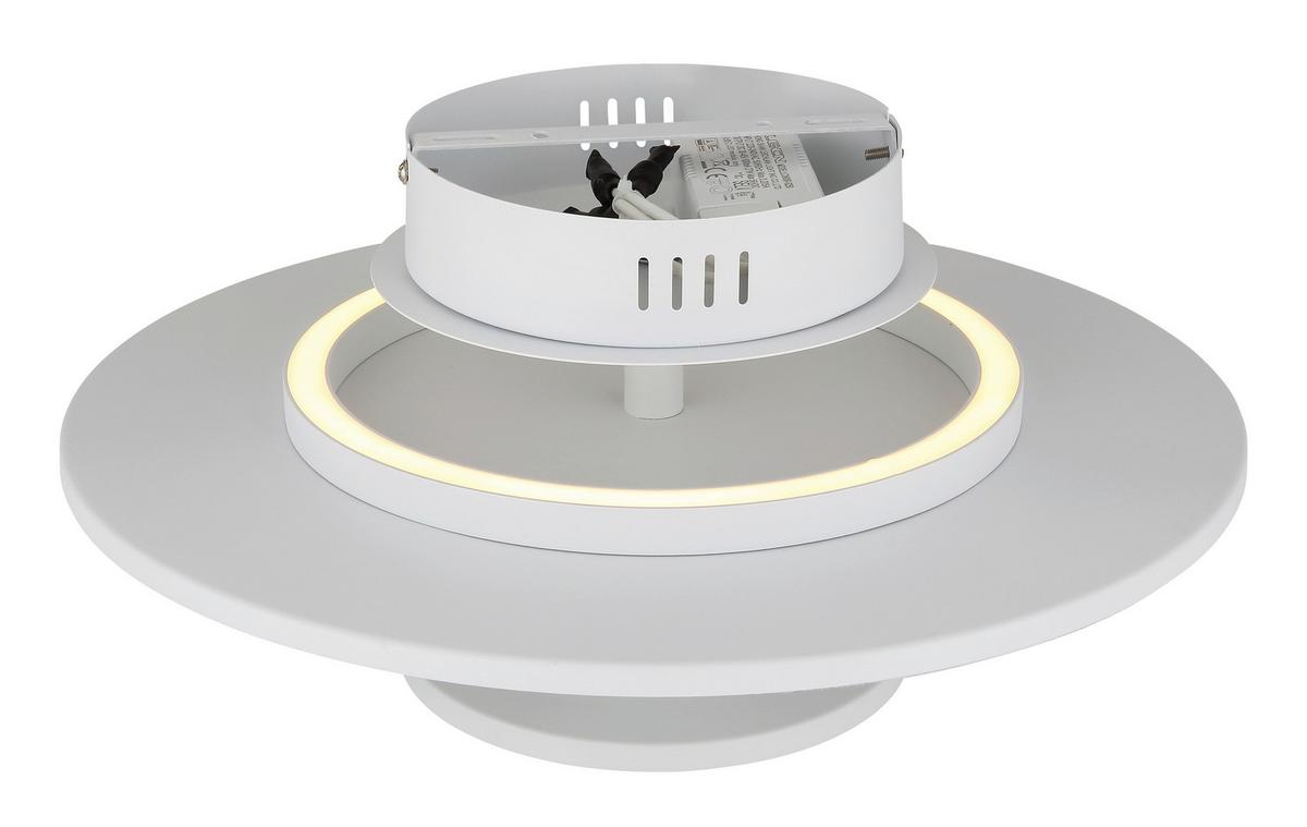 LED-Deckenleuchte Carter Weiß/Hellgrau/Beige max.24Watt - Beige/Hellgrau, Basics, Kunststoff/Textil (38/18cm) - Globo
