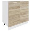 Spodnja Omarica Za Korito Esilo, Hrast, Bela - bela/barve aluminija, Konvencionalno, kovina/leseni material (80/82/46cm) - MID.YOU