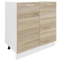 Spodnja Omarica Za Korito Esilo, Hrast, Bela - bela/barve aluminija, Konvencionalno, kovina/leseni material (80/82/46cm) - MID.YOU