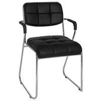 Konferenčni Stol Zanta Pu, Črna - barve kroma/črna, Basics, kovina/tekstil (49/79/44cm) - MID.YOU