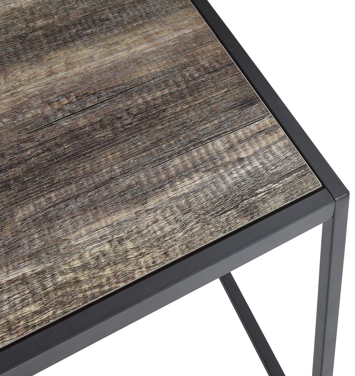 STOLIK KAWOWY SANTIAGO - kolor naturalny/czarny, Modern, materiał drewnopochodny/metal (35/40/45/35/40/45/45/50/55cm) - PBJ