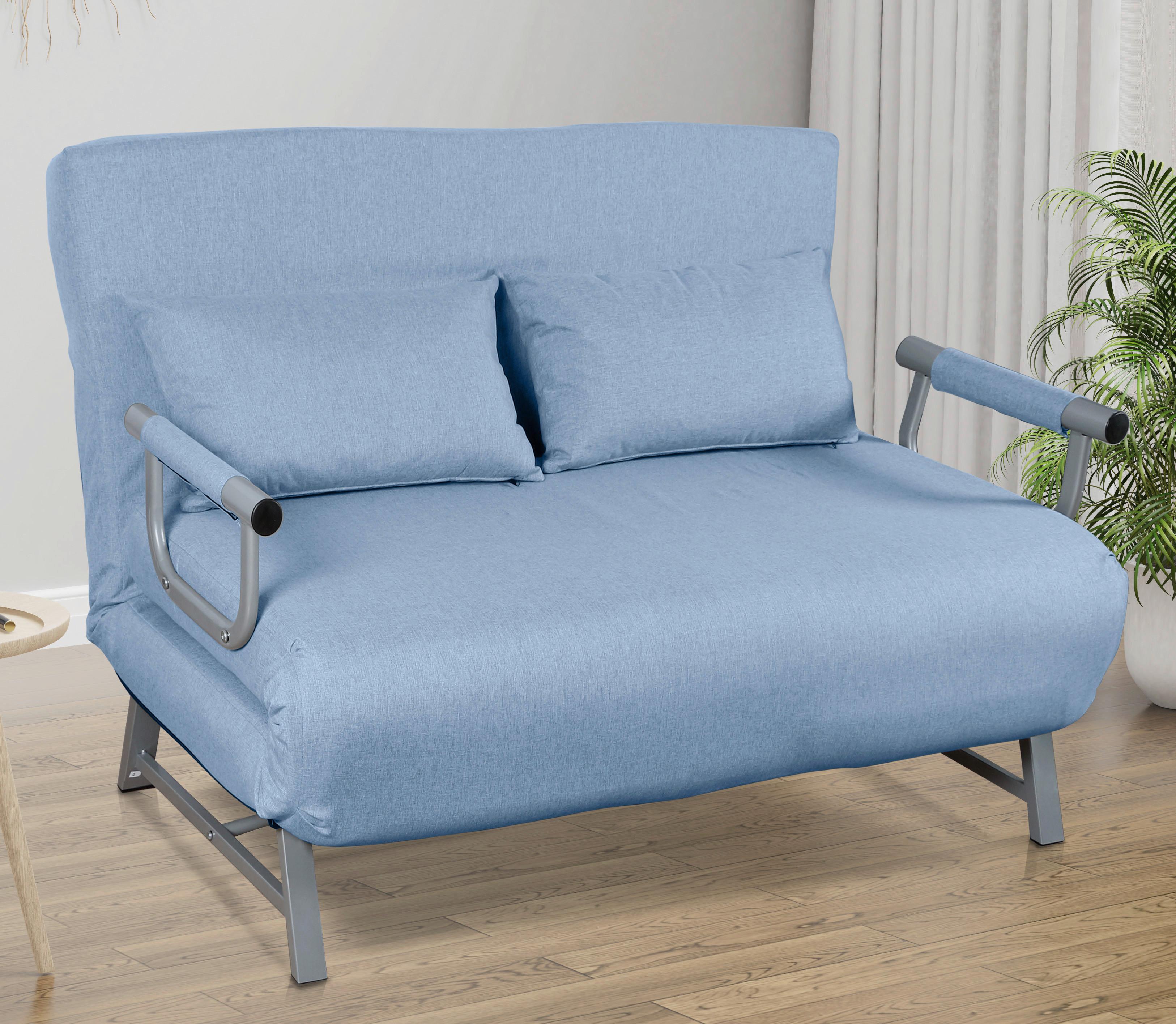 Zofa S Funkcijo Ležišča Kolino Ii, Modra - modra/siva, Moderno, kovina/tekstil (127/95/78cm) - MID.YOU