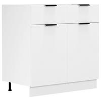 KÜCHENUNTERSCHRANK FASOLA - Weiss/Schwarz, Trend, Holzwerkstoff/Kunststoff (80/82/46cm) - MID.YOU