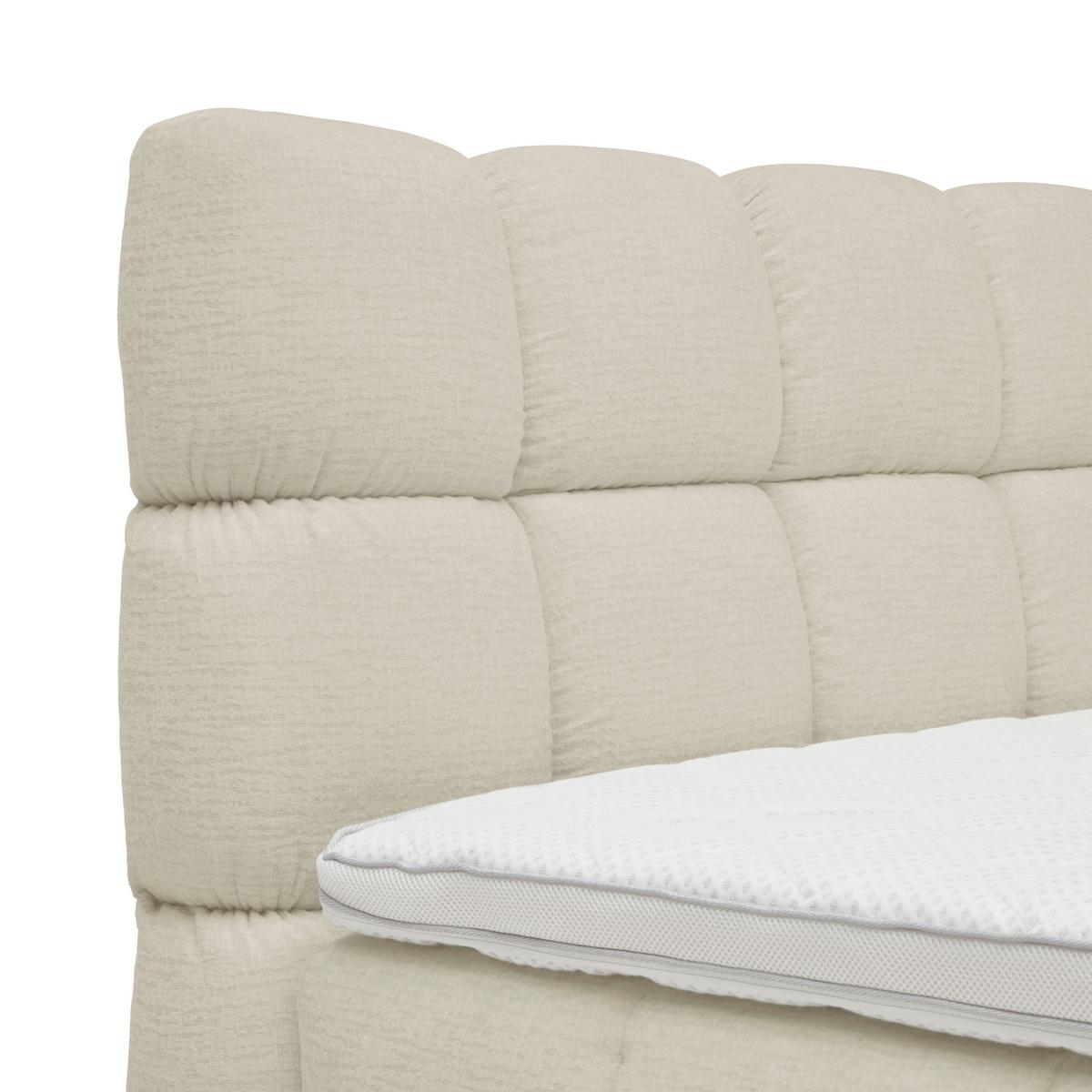 Boxspringbett Bubble Box Taupe ca. 180x200cm - Beige/Schwarz, Konventionell, Holz/Textil (180/200cm) - Premium Living