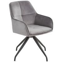 KRZESŁO Z PODŁOKIETNIKAMI RAPALLO - czarny/szary, Modern, metal/drewno (57/83,5/60cm) - Livetastic
