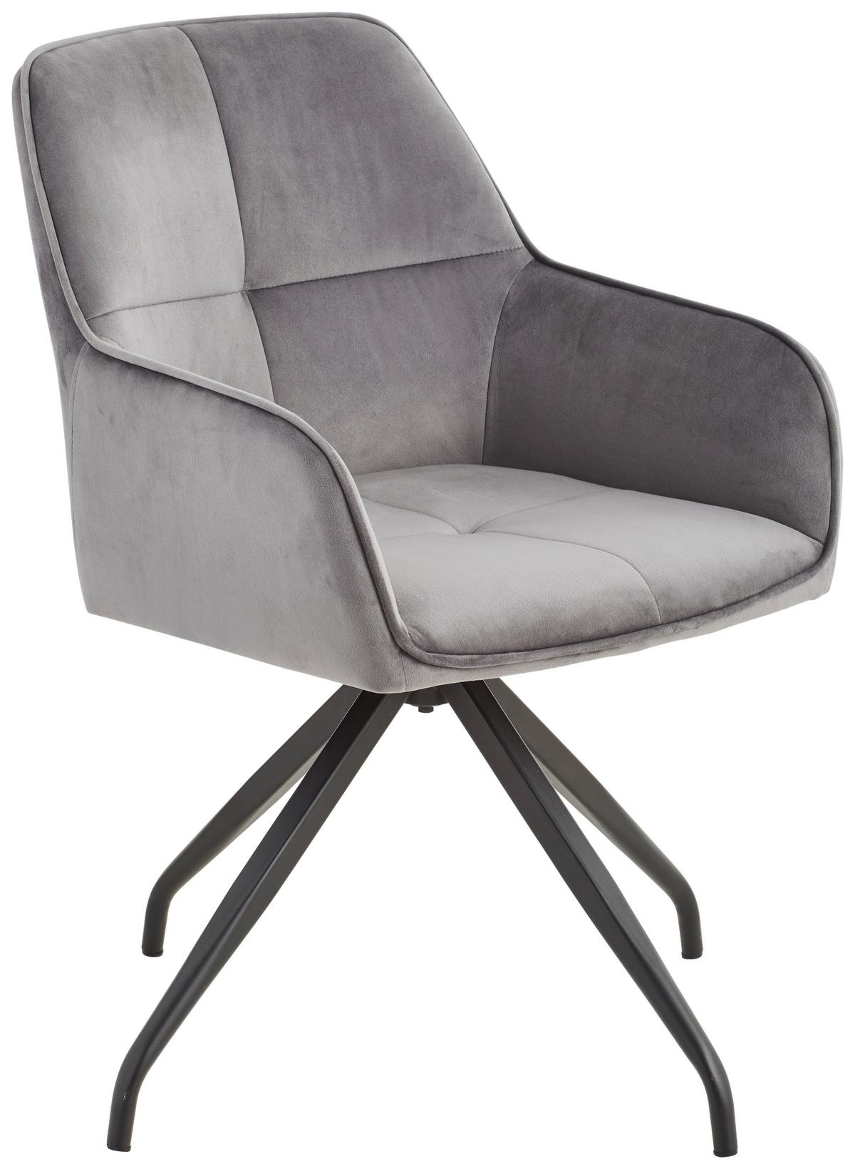 KRZESŁO Z PODŁOKIETNIKAMI RAPALLO - czarny/szary, Modern, metal/drewno (57/83,5/60cm) - Livetastic