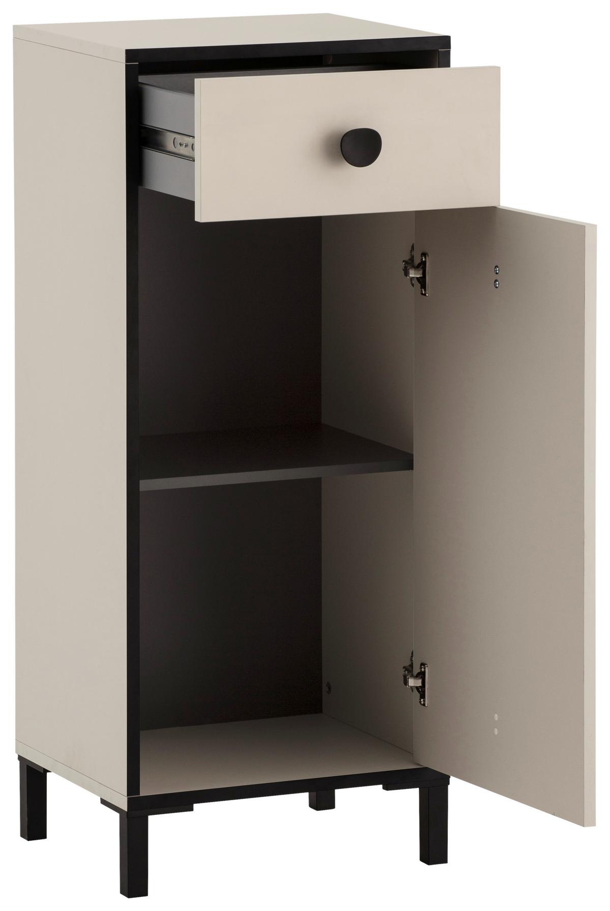 Midischrank Edda Creme/Beige - Beige/Creme, MODERN, Holzwerkstoff/Metall (40,3/96,4/33,0cm) - MID.YOU