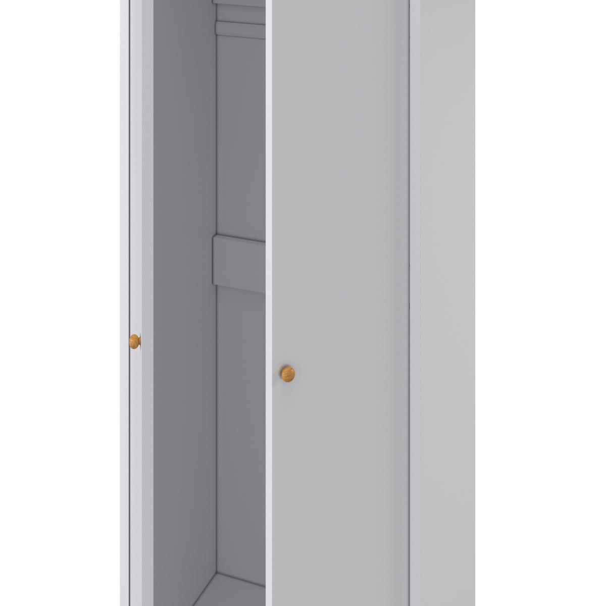 DREHTÜRENSCHRANK in Weiss "Ludo" - Weiss/Naturfarben, Modern, Holz/Metall (60/180/40cm) - Bessagi Home