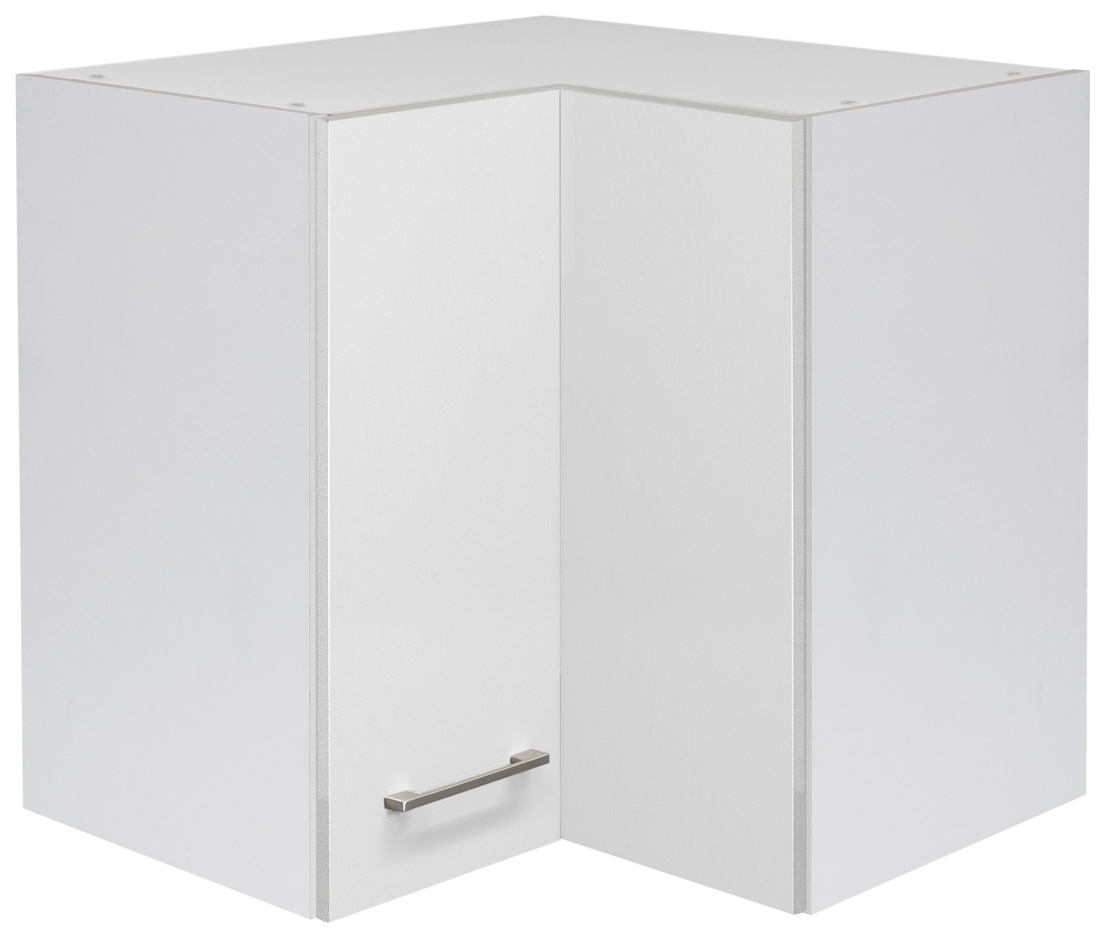 Eckoberschrank Weiß - Edelstahlfarben/Weiß, MODERN, Holzwerkstoff/Metall (60/54/60cm) - FlexWell