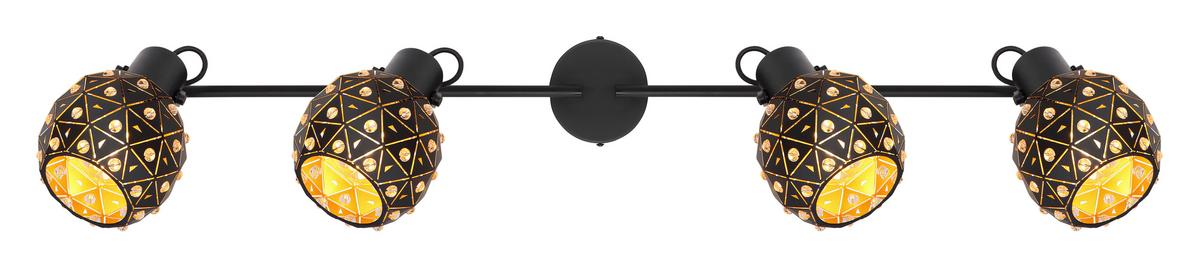 Reflektor Jodie - zlate barve/črna, Basics, kovina/steklo (90/12/26cm) - Globo