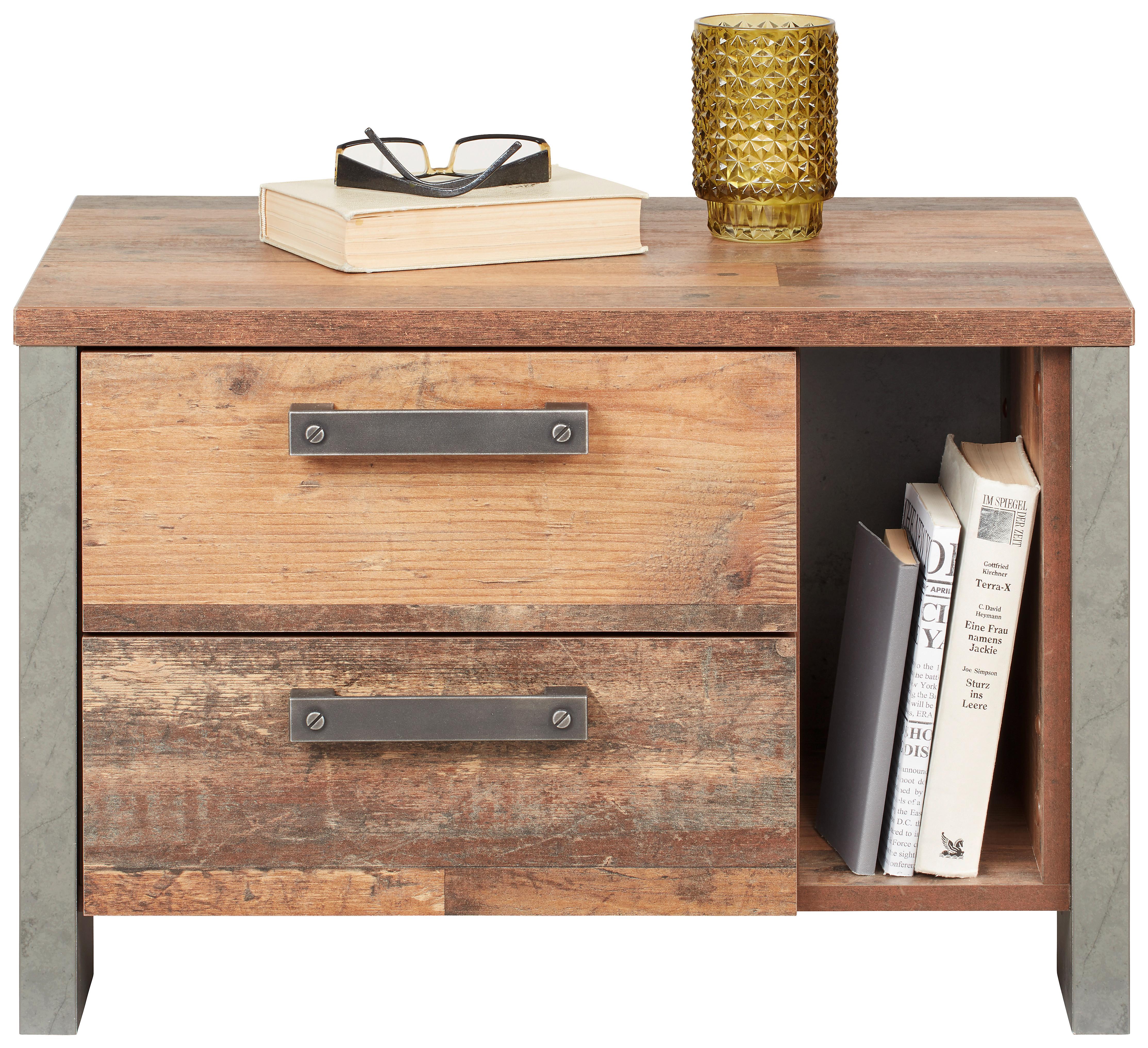 Nočna Omarica Baghira - temno siva/črna, Moderno, kovina/umetna masa (62/44/42cm) - Premium Living