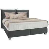 Boxspringbett Fog in Anthrazit ca. 180x200cm - Anthrazit/Silberfarben, LIFESTYLE, Kunststoff/Textil (180/200cm) - Premium Living