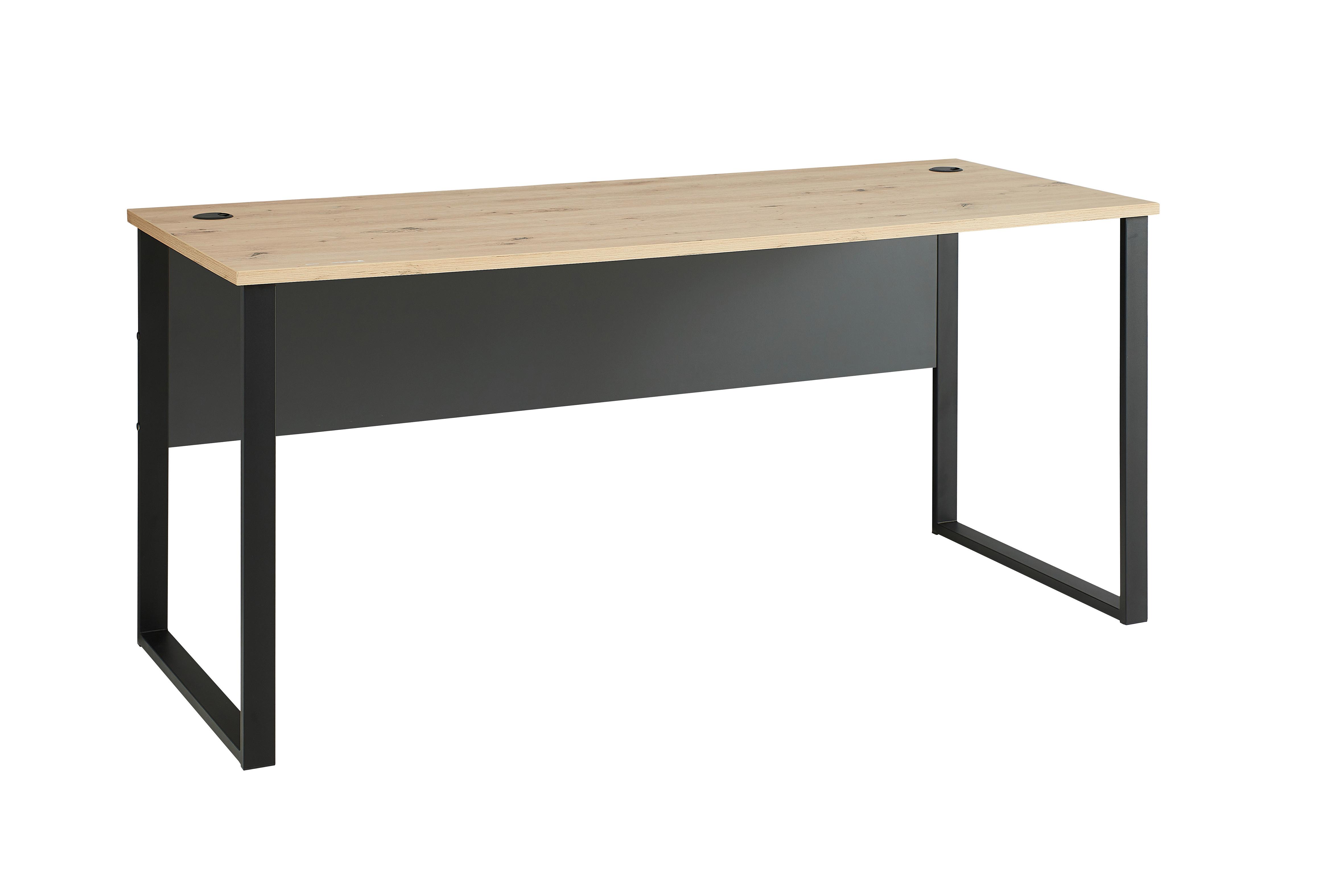 Schreibtisch Memphis in Eiche Artisan/Schwarz - MODERN, Holzwerkstoff/Metall (170/77/73cm) - Premium Living