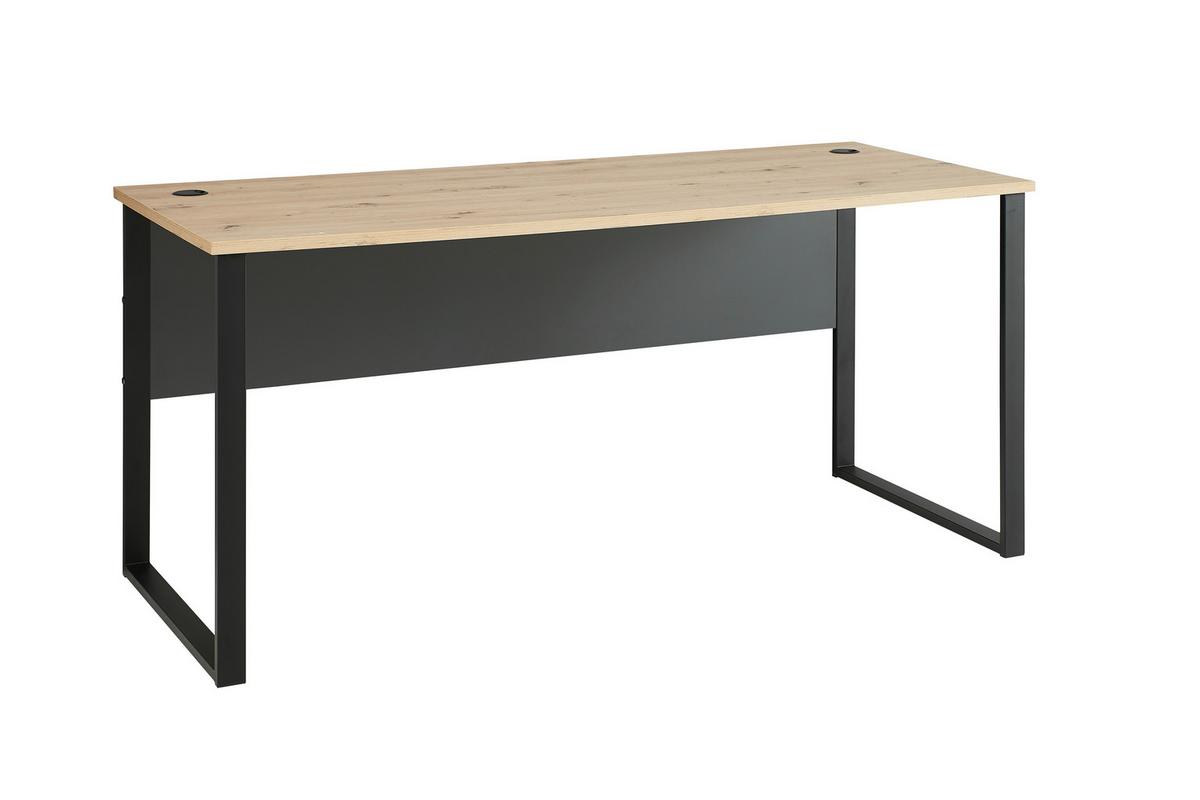 Schreibtisch Memphis in Eiche Artisan/Schwarz - MODERN, Holzwerkstoff/Metall (170/77/73cm) - Premium Living