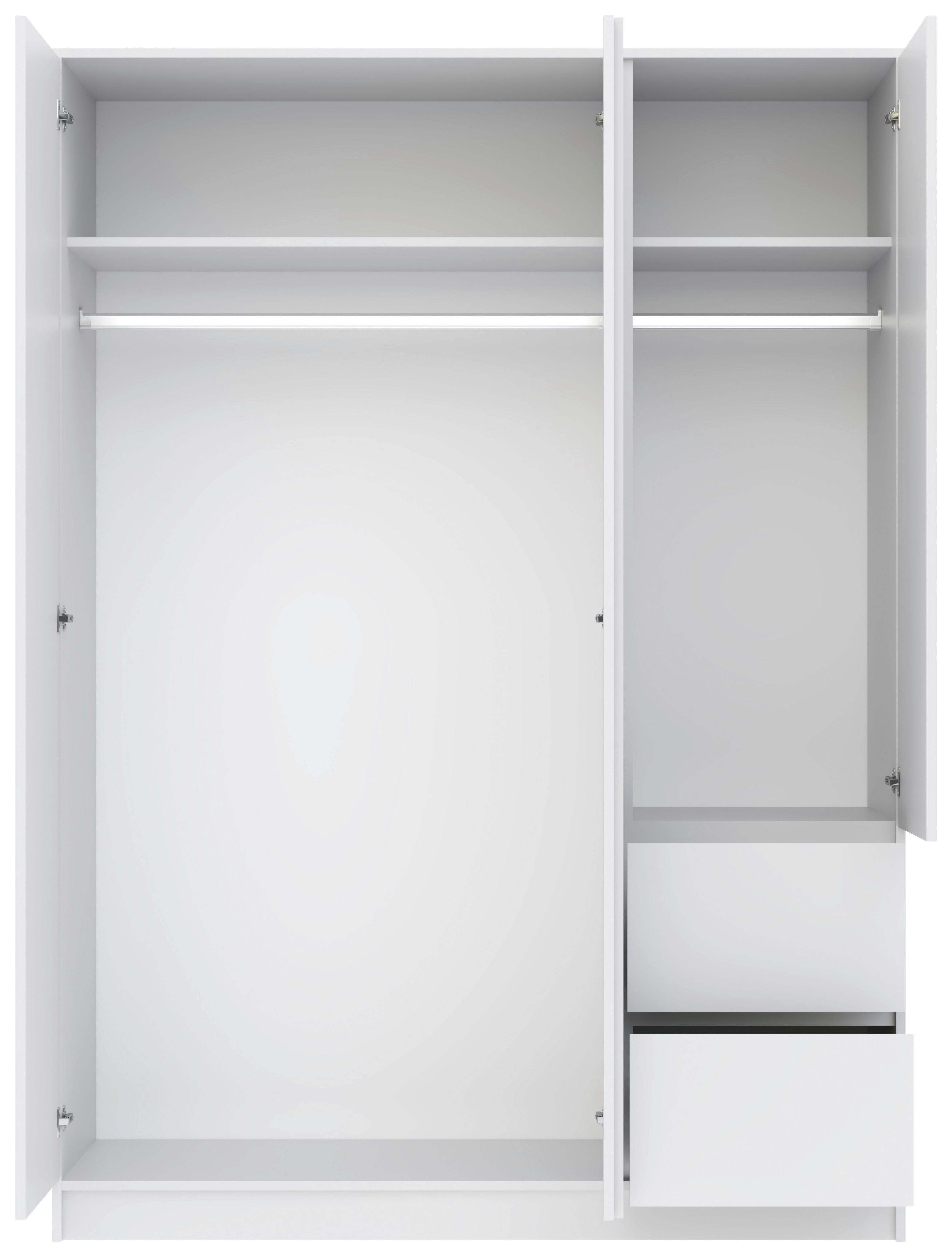 GARDEROB BASIT - vit, Klassisk, trämaterial (147/206/57cm) - Mömax