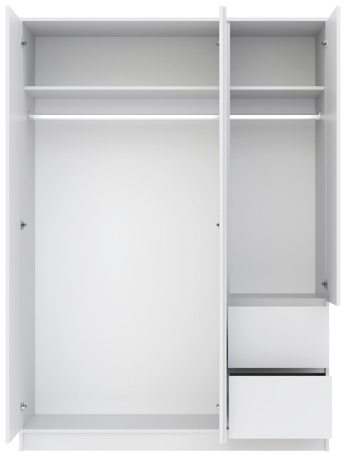 Kleiderschrank Basit Weiss - Weiss, Konventionell, Holzwerkstoff (147/206/57cm) - Mömax