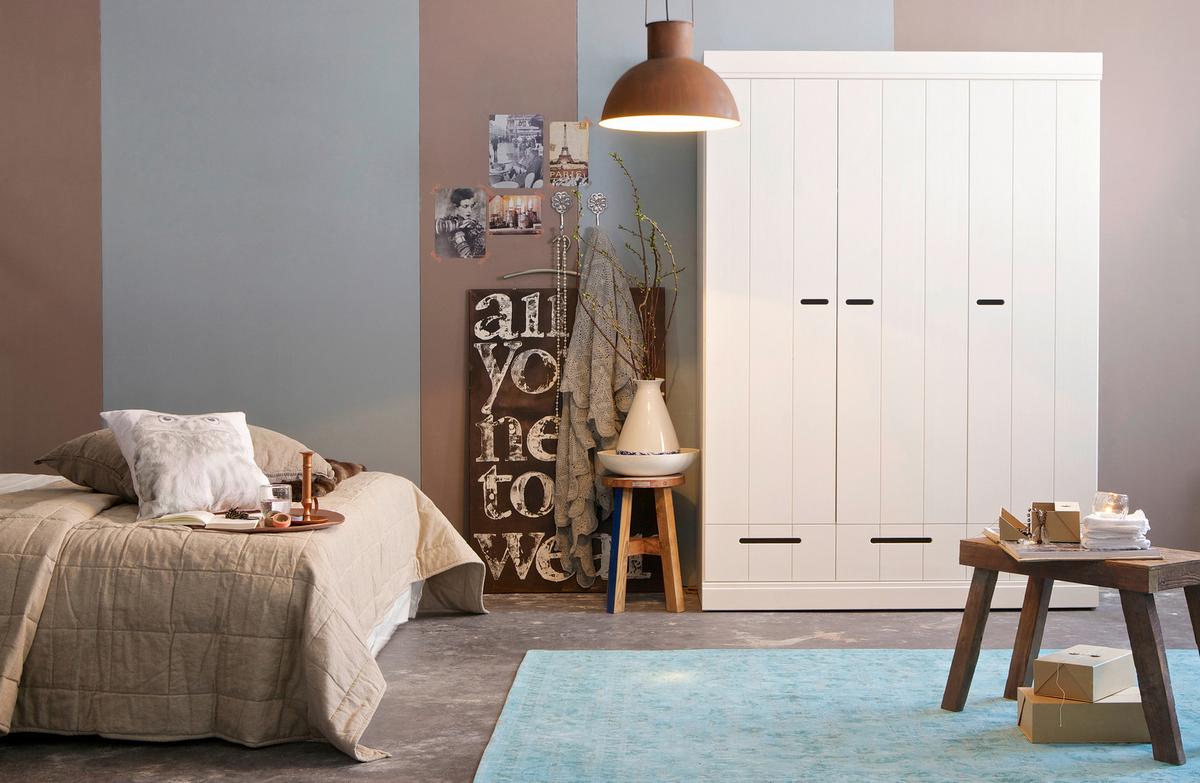 Drehtürenschrank Connect Weiß - Weiß, Design, Holz (140/195/53cm) - Livetastic