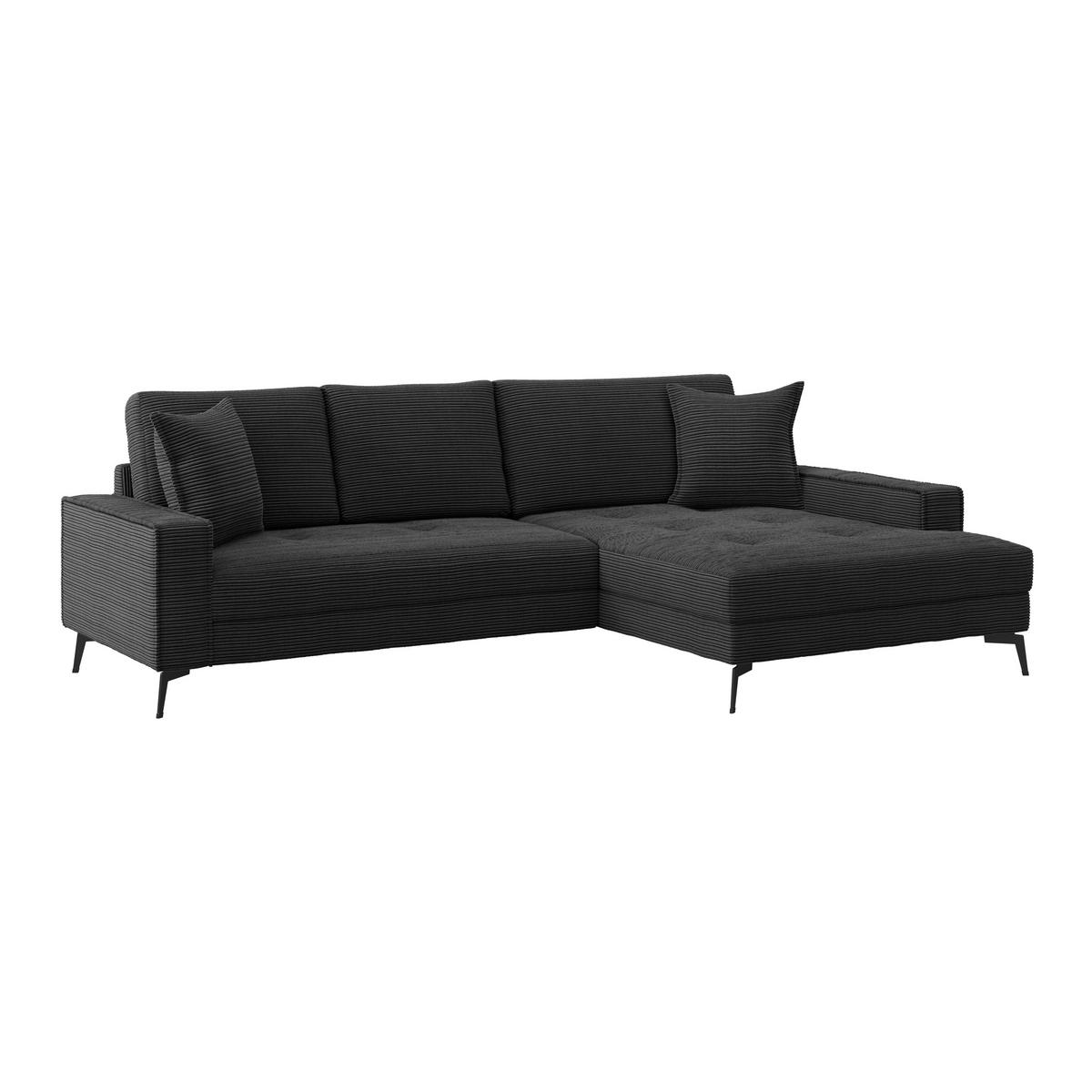 Kutna Garnitura Zero - crna, Trend, tekstil (286/173cm)