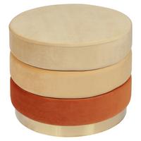 HOCKER ELYSE 100 - Goldfarben/Orange, Design, Textil/Metall (50/42cm) - Kayoom