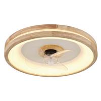 Mennyezeti Ventilátor 03650 - sötétbarna/áttetsző, Natur, műanyag/fém (50/12,5cm) - Globo