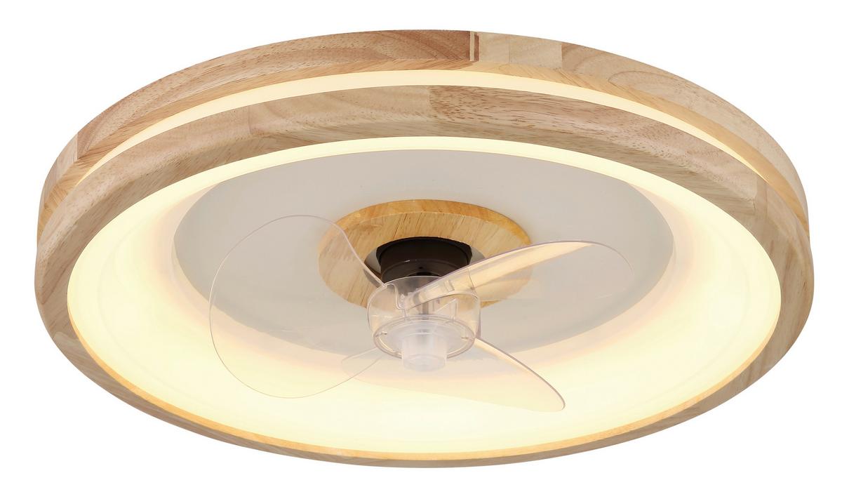 Mennyezeti Ventilátor 03650 - sötétbarna/áttetsző, Natur, műanyag/fém (50/12,5cm) - Globo