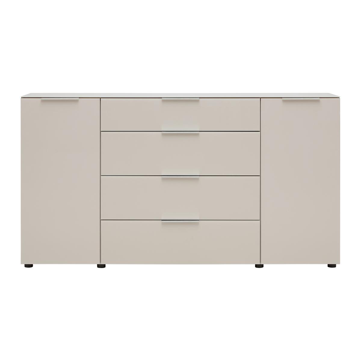 Sideboard Siena Kaschmirfarben - couleur chromée/noir, Modern, métal/verre (180/99/40cm) - Mömax