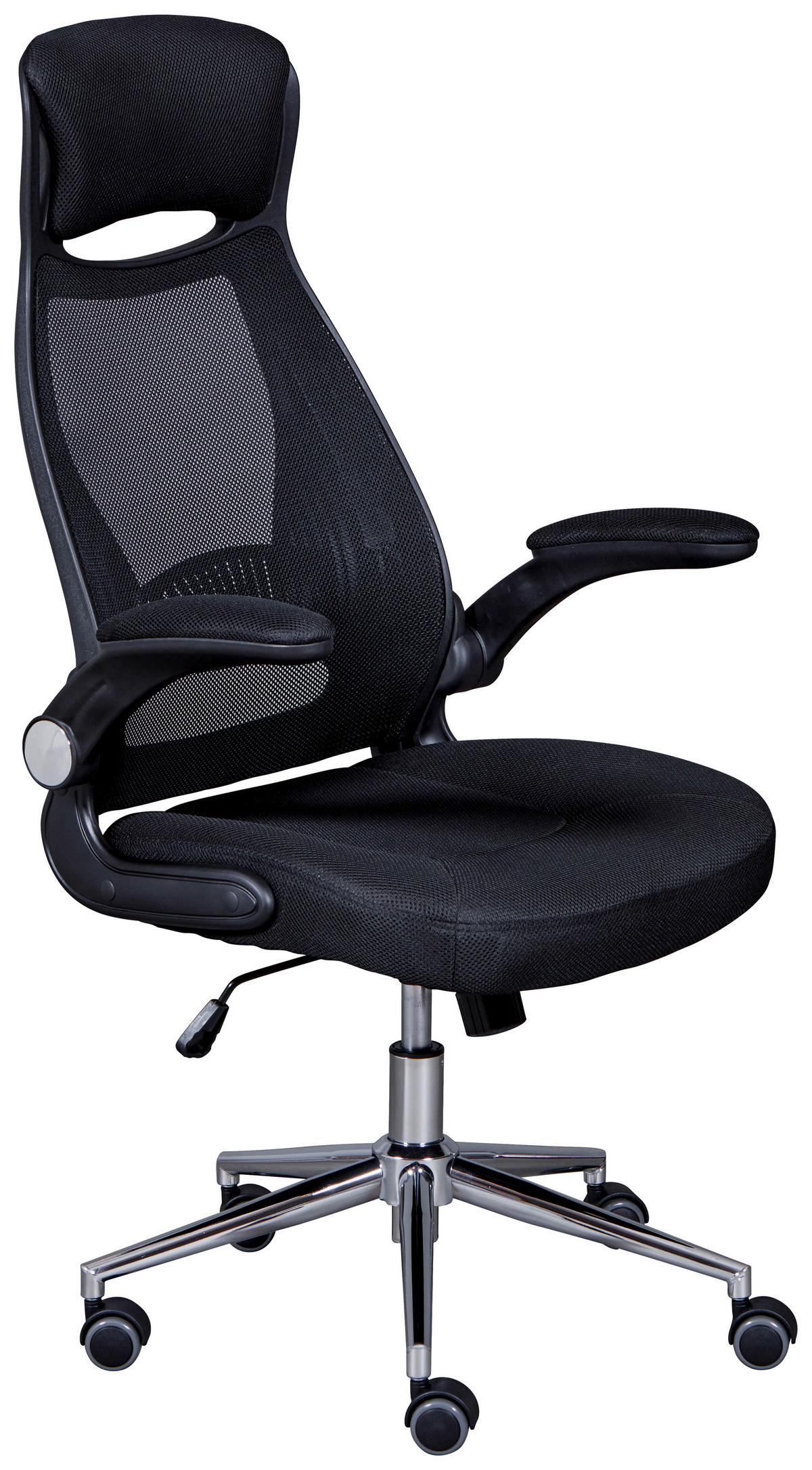 Drehstuhl XL Tecwork Schwarz - Schwarz, KONVENTIONELL, Textil/Metall (68-65/114-122/68cm) - MID.YOU