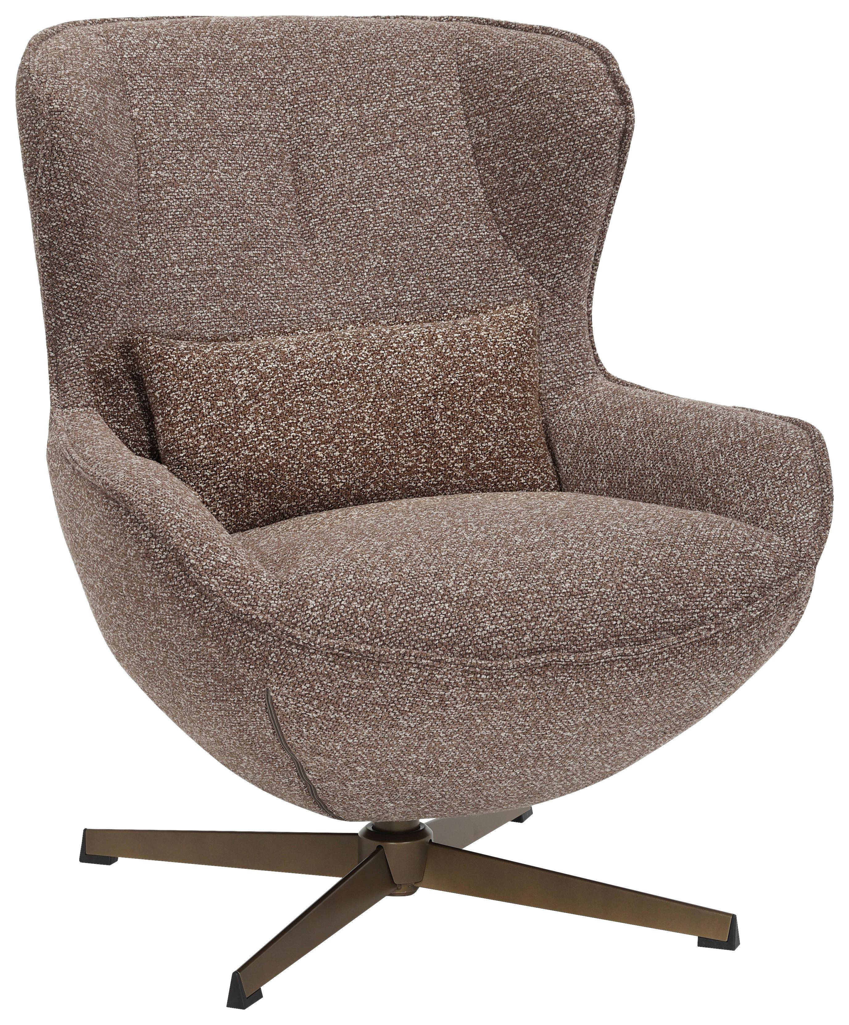 Fotelja Alba - brončane boje/smeđa, Moderno, metal/tekstil (76/94/87,5cm) - Mömax