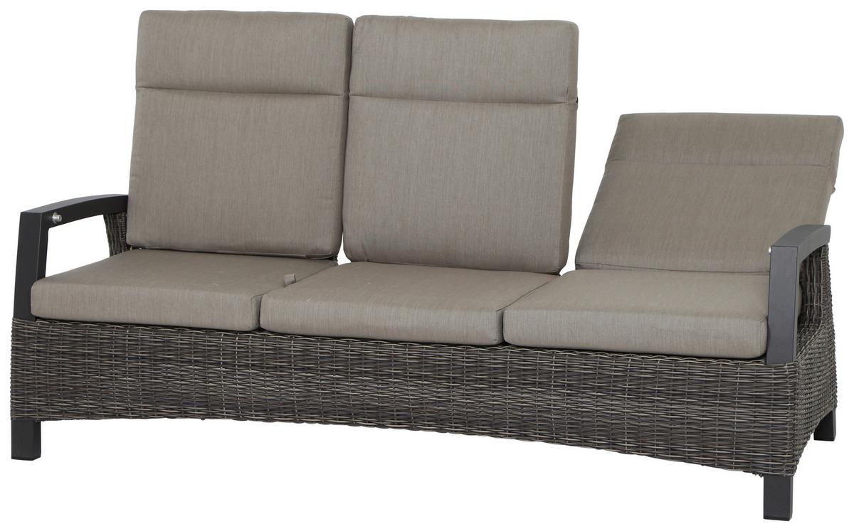 Loungegarnitur Corido 4-tlg. Grau - Grau, Basics, Keramik/Kunststoff (72/103/160cm) - Siena Garden