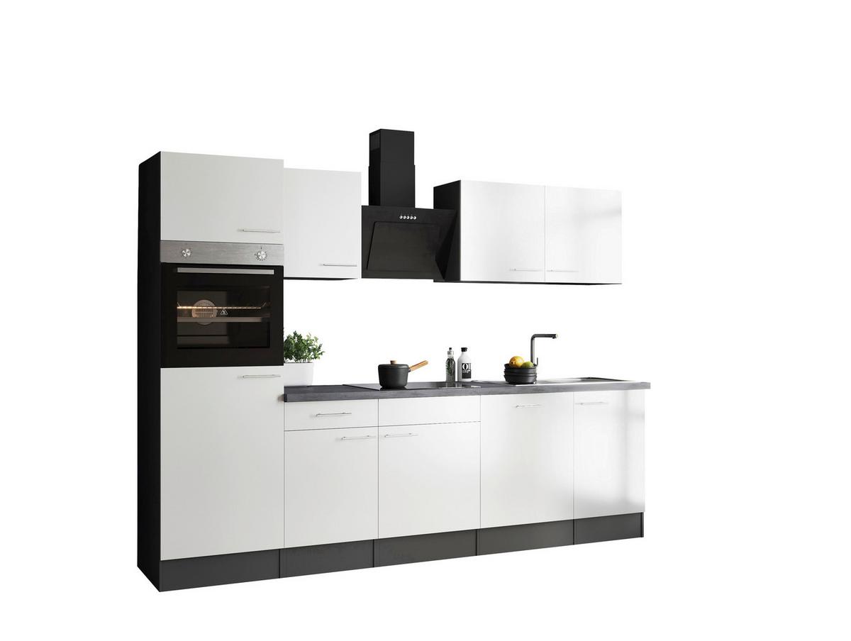 Kuhinjski Blok Z Aparati Oliver, 280cm - srebrne barve/siva, Design, kovina/leseni material (280cm) - Respekta