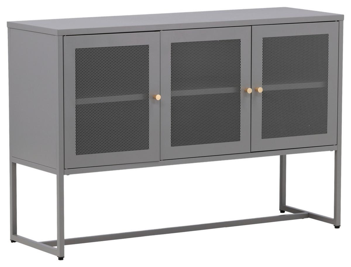 SIDEBOARD MALLA - Hellgrau, Design, Metall (120/80/40cm) - Livetastic