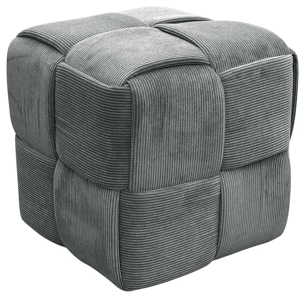 Pouf URBAN Grau, Cord - Grau, Design, Textil (40/41/40cm) - MID.YOU