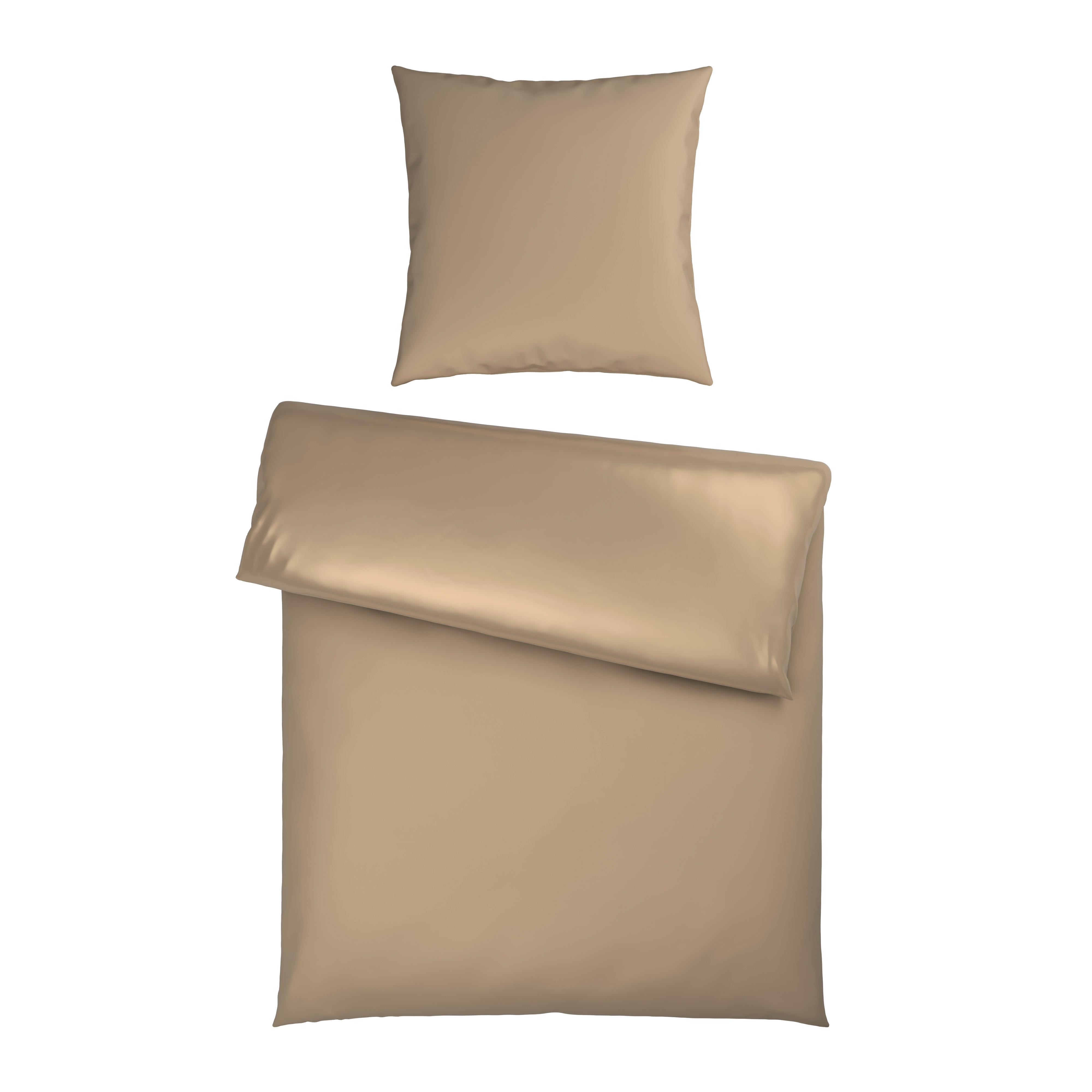 Bettwäsche Xenia Uni XL Beige ca. 155x220cm - Beige, MODERN, Textil (155/220cm) - Premium Living