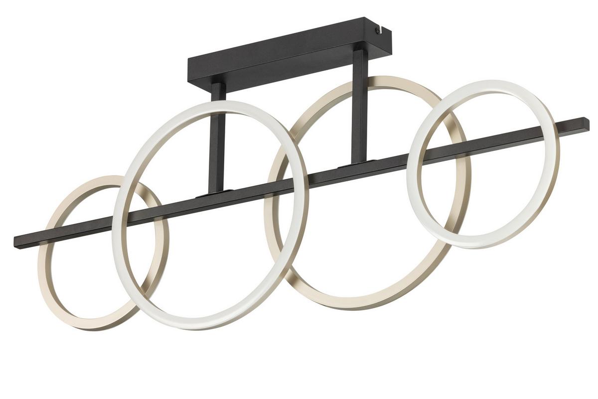 LED-Deckenleuchte Carsten Schwarz/Champagner max. 40 W - Champagner/Schwarz, Basics, Kunststoff/Metall (95/40/7cm)