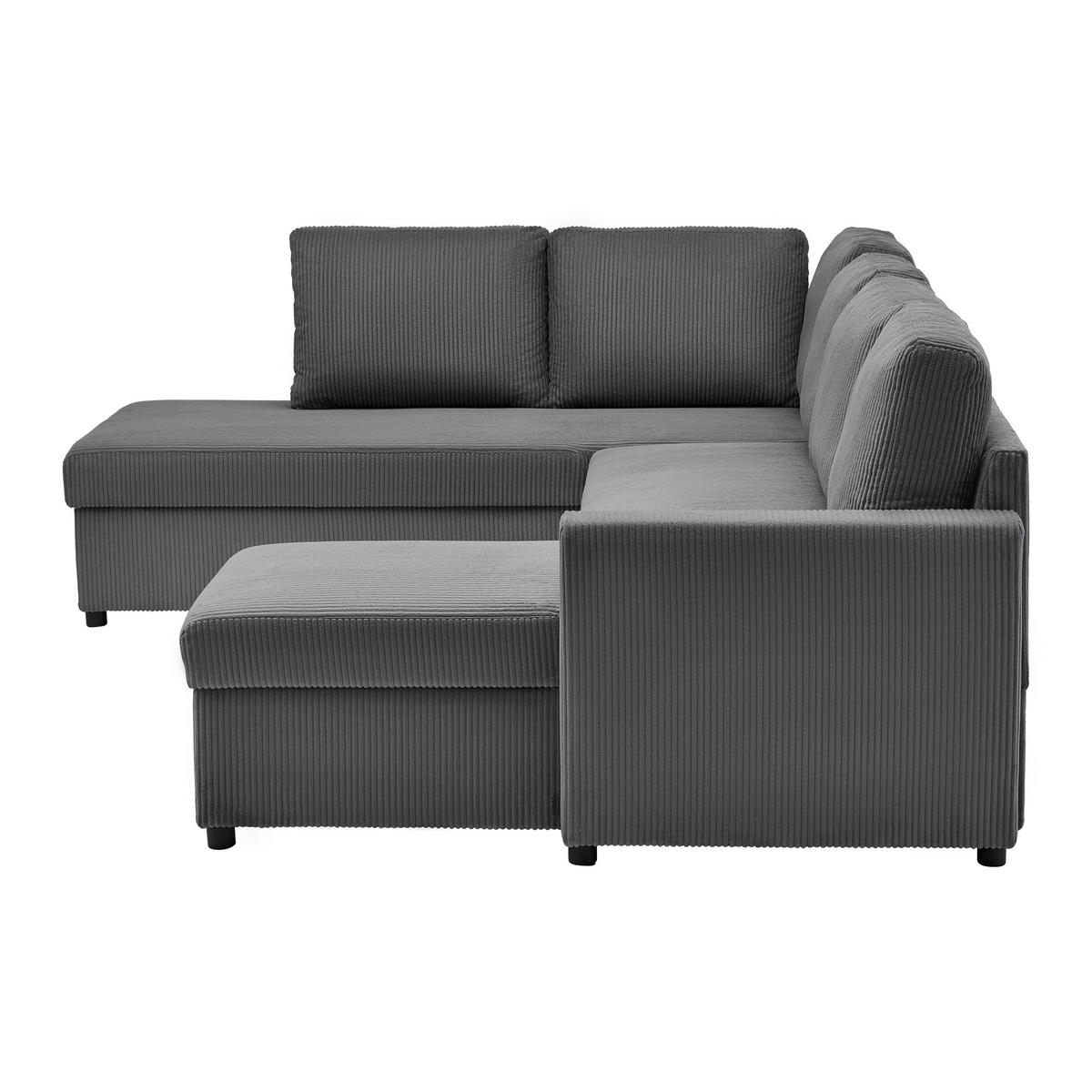 Sarokkanapé Martina - antracit, Modern, faalapú anyag/textil (204/89cm) - Mömax