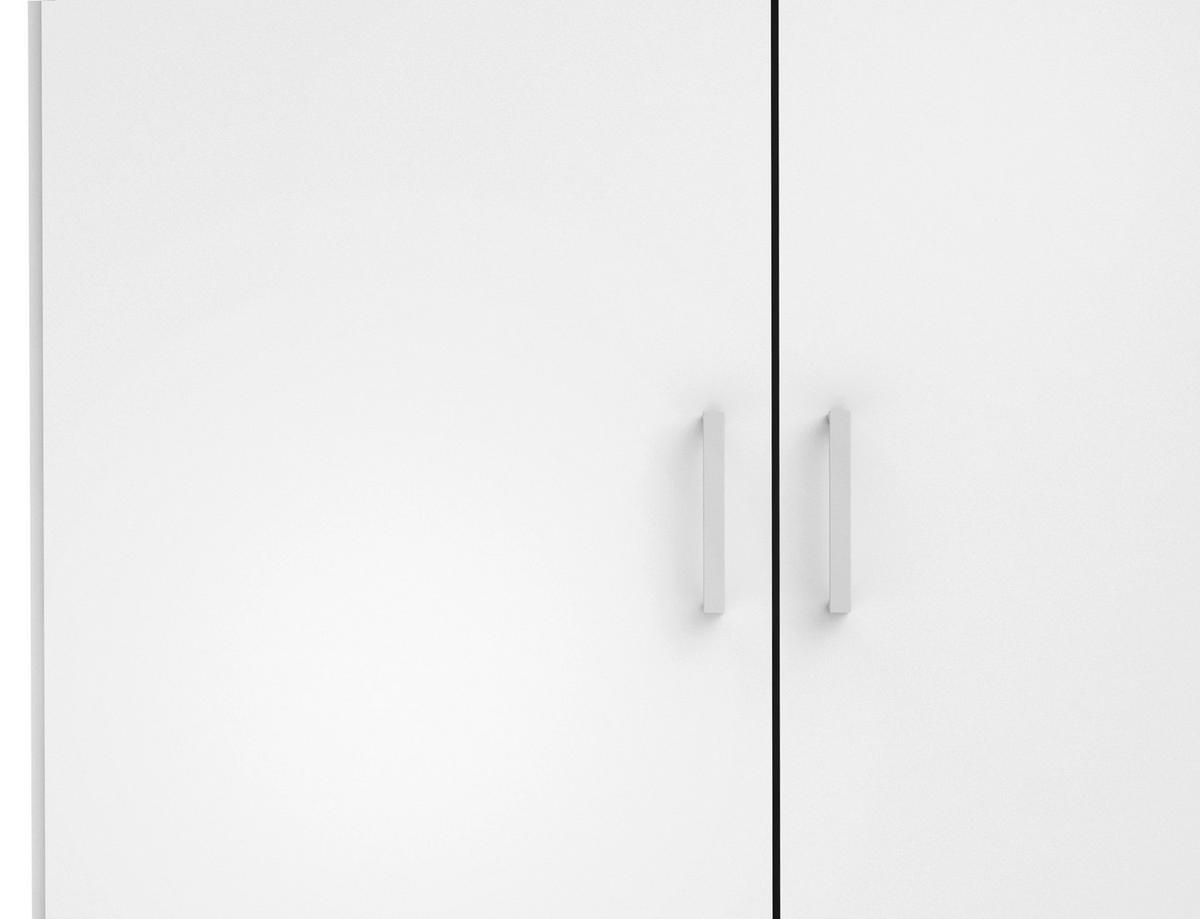 Omara Za Oblačila Space, Bela - srebrne barve/bela, Basics, kovina/leseni material (77,6/175,4/49,5cm) - MID.YOU