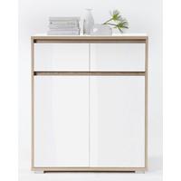 Comodă Pluto - stejar Sonoma/alb, Modern, material pe bază de lemn (80/103/48cm) - Modern Living