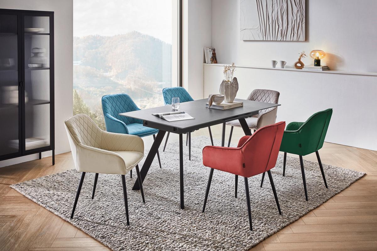 KRZESŁO Z PODŁOKIETNIKAMI ACTOR - czarny/szary, Trend, metal/drewno (54/86/60cm) - Livetastic