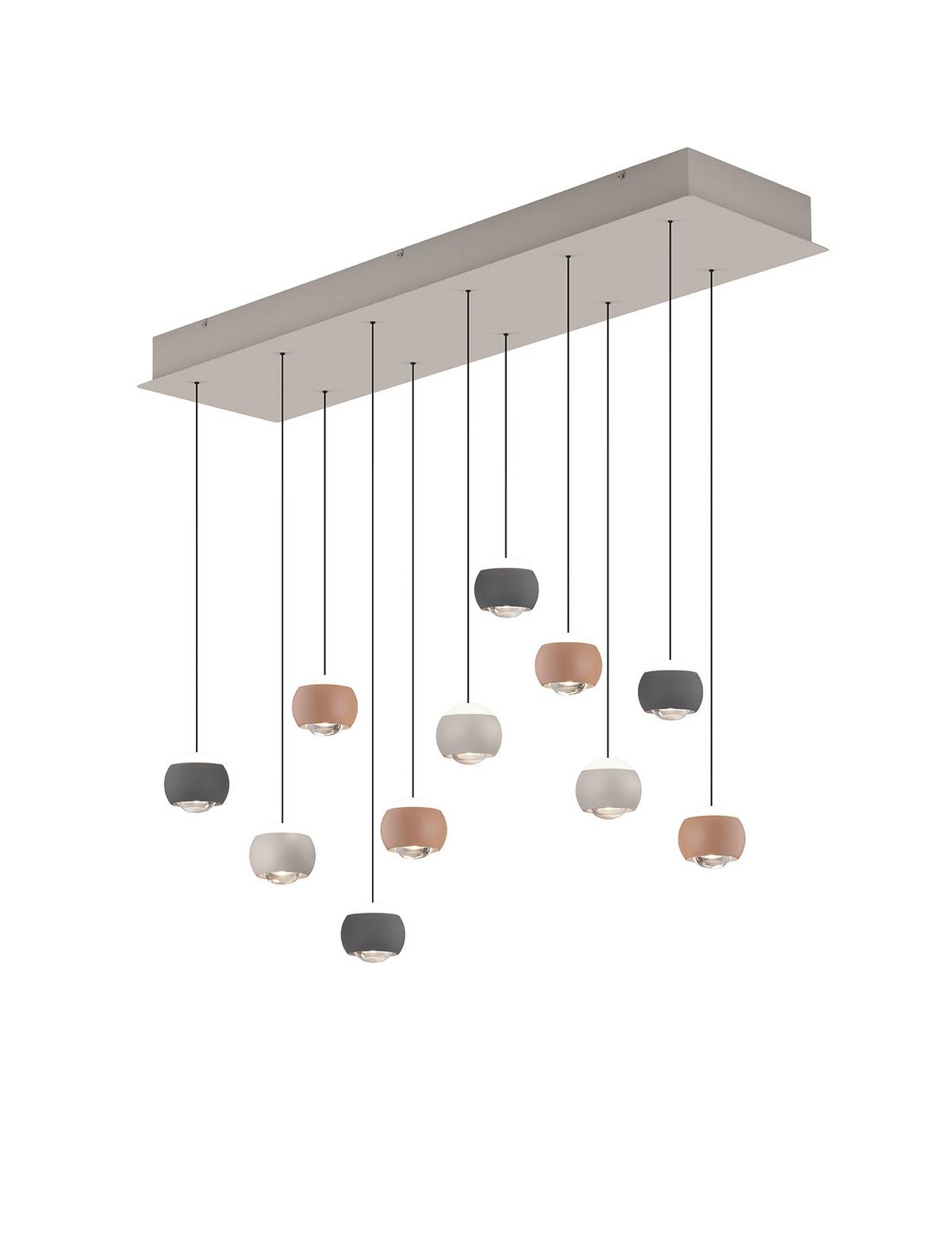 LAMPA WISZĄCA LED MR34441117 CANNON - antracytowy/szarobiały, Design, tworzywo sztuczne/metal (114/30/200cm) - Musterring