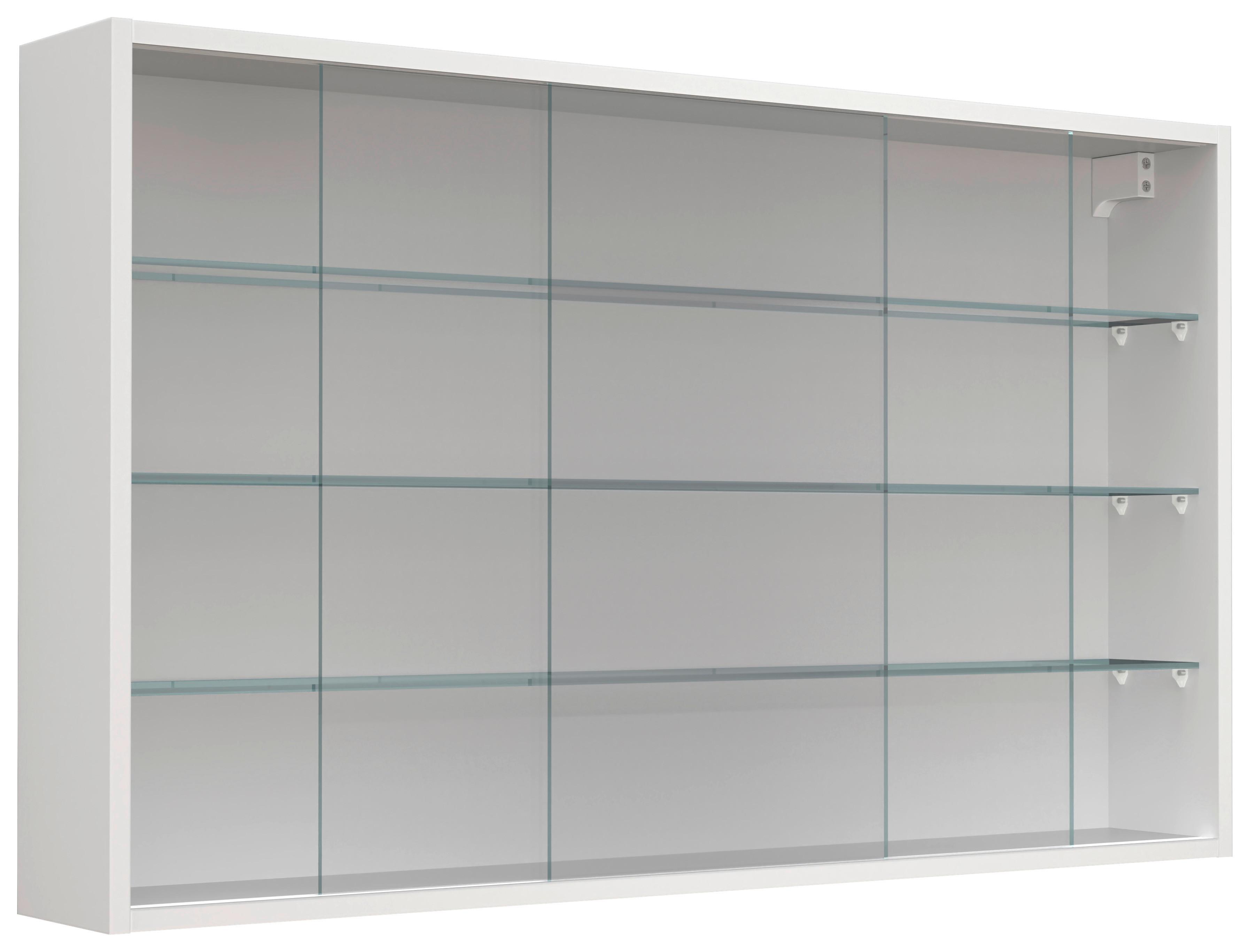 Viseča Vitrina Drivalo Xl, Bela - bela/prosojno, Design, steklo/leseni material (100/60/15cm) - MID.YOU