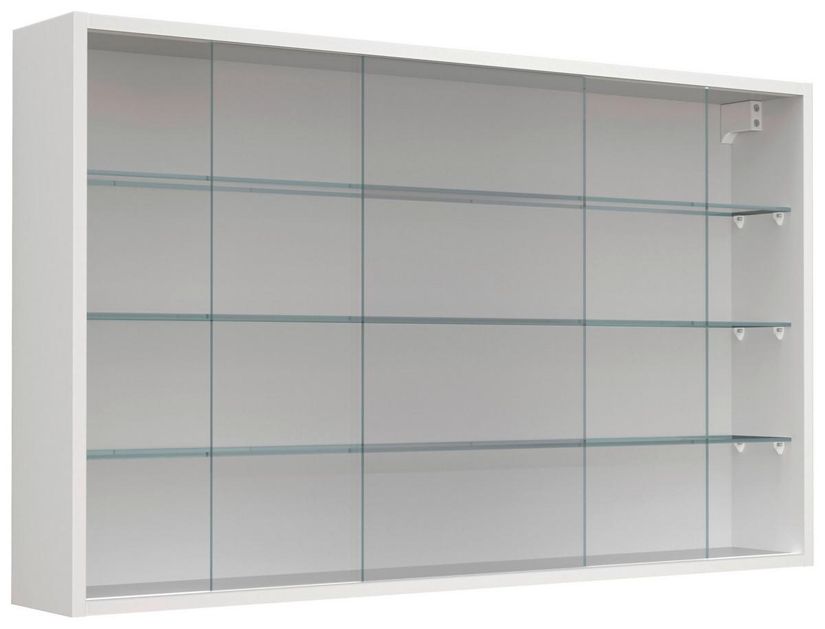 Viseča Vitrina Drivalo Xl, Bela - bela/prosojno, Design, steklo/leseni material (100/60/15cm) - MID.YOU