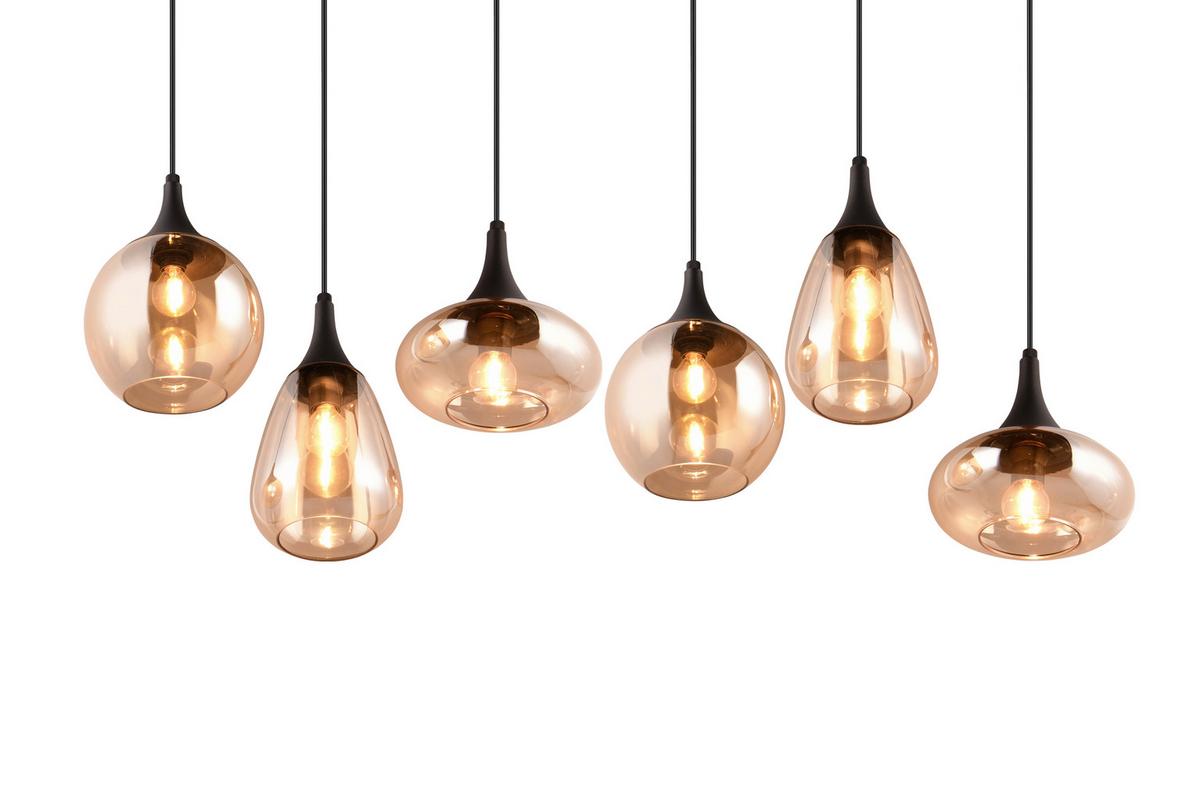 LAMPA WISZĄCA 317000613 LUMINA - kolor bursztynowy/czarny, Design, metal/szkło (93,8/34,5/150cm) - Trio Leuchten