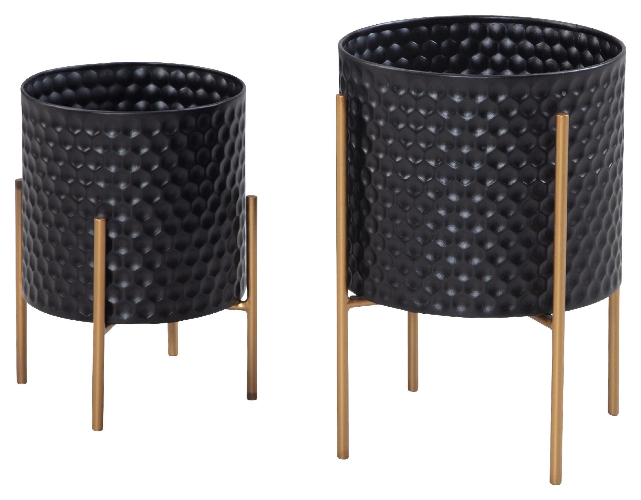 Lonček Za Cvetlice Wl6.752 - črna, Design, kovina (24-30/35,5-44cm) - MID.YOU