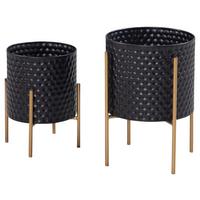 Lonček Za Cvetlice Wl6.752 - črna, Design, kovina (24-30/35,5-44cm) - MID.YOU